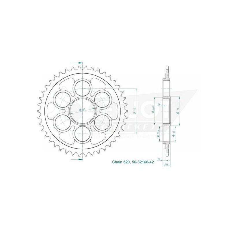 Esjot - couronne - 520 - 42 dents-50-32166-42