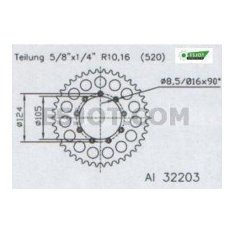 Couronne Alu TM - 520 - 51 Dents - Made in Germany-51-32203-51