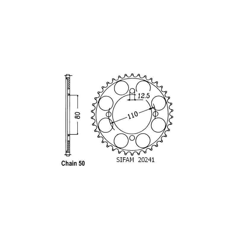 Couronne Cb 650 1979-1981 - 530 - 40 Dents - Similaire JTR284