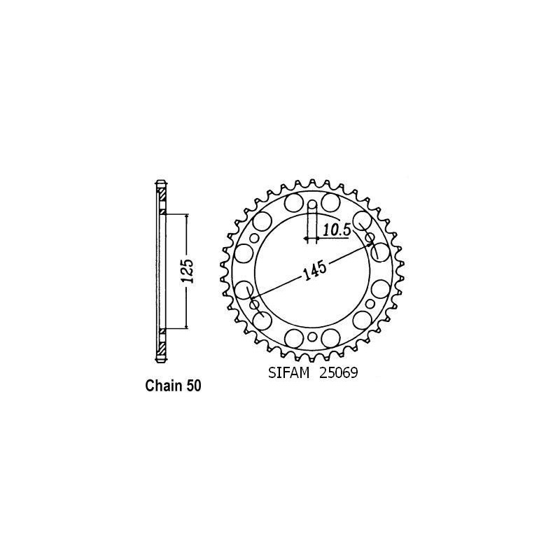 Couronne Fzr 600 1989-1990 - 530 - 46 Dents - Similaire JTR865