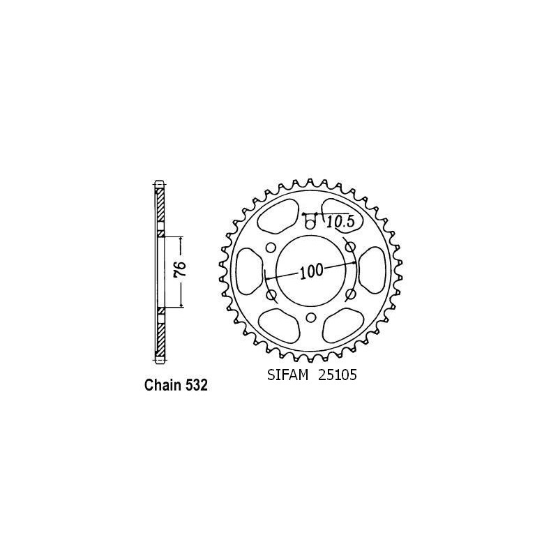 Couronne Gsx-r 1100 1989-1992 - 532 - 48 Dents - Similaire JTR827