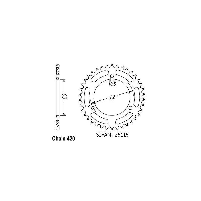 Couronne Nsr 50 1989-1994 - 420 - 42 Dents - Similaire JTR216