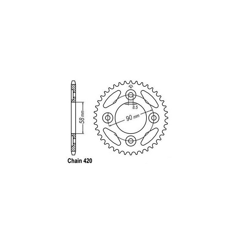 Couronne Anf 125 Innova 2003 - 420 - 35 Dents - Similaire JTR212