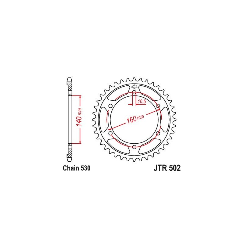 Couronne Acier - 530 - 38 Dents - Made in Germany